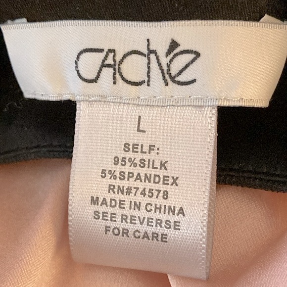 NWOT - Caché Pink Silk Sleeveless Halter Blouse Black Rhinestone Collar - Sz L* - Picture 2 of 15